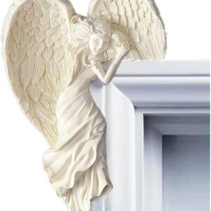Angel Door Frame Decor Statue, Angel Wing Sculpture,Vintage Angel Art Crafts Statue,Angel Figurines for Home Living Room,Bedroom,Office (Left)
