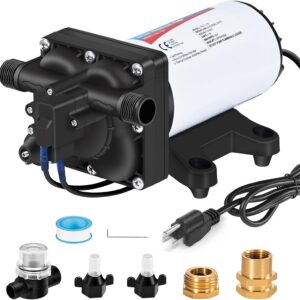 YOUNGTREE Electric Water Transfer Pump 110V AC 5.5GPM 70PSI, 110 Volt Water Pressure Diaphragm Booster Pump On Demand for Home Garden Irrigation Car Washing Rain Barrel Pool Drainage