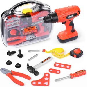 Vextronic 36‑Piece Kids Tool Set with Electronic Drill & Chainsaw