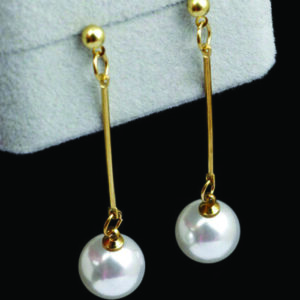 2022 Charm KC Gold Pearl Long Earrings Ear Stud Drop Dangle Women Jewelry Gifts