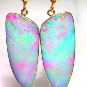 Simple 925 Silver Earrings Oval White Fire Opal Ear Hook Drop Women Jewelry