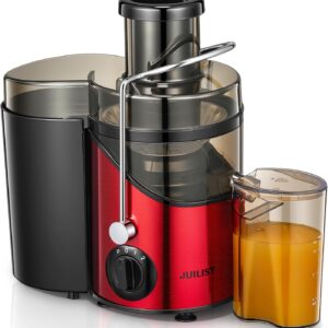 Juicer Machines, Juilist 3" Wide Mouth Juicer Extractor Max Power 800W, for Vegetable and Fruit with 3-Speed Setting, 400W Motor, Easy to Clean, Bright Red