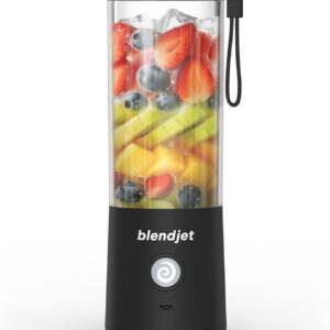 BlendJet Portable Blender for Smoothies & Shakes - 16oz BlendJet 2 Cordless Personal & Small Blender, USB-C Rechargeable & Self Cleaning - Quiet Mini Travel Blender with Stainless Steel Blade (Black)