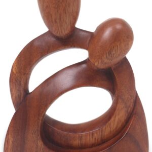 NOVICA Romantic Wood Sculpture, Brown, 8" Tall 'Eternity Of Love'